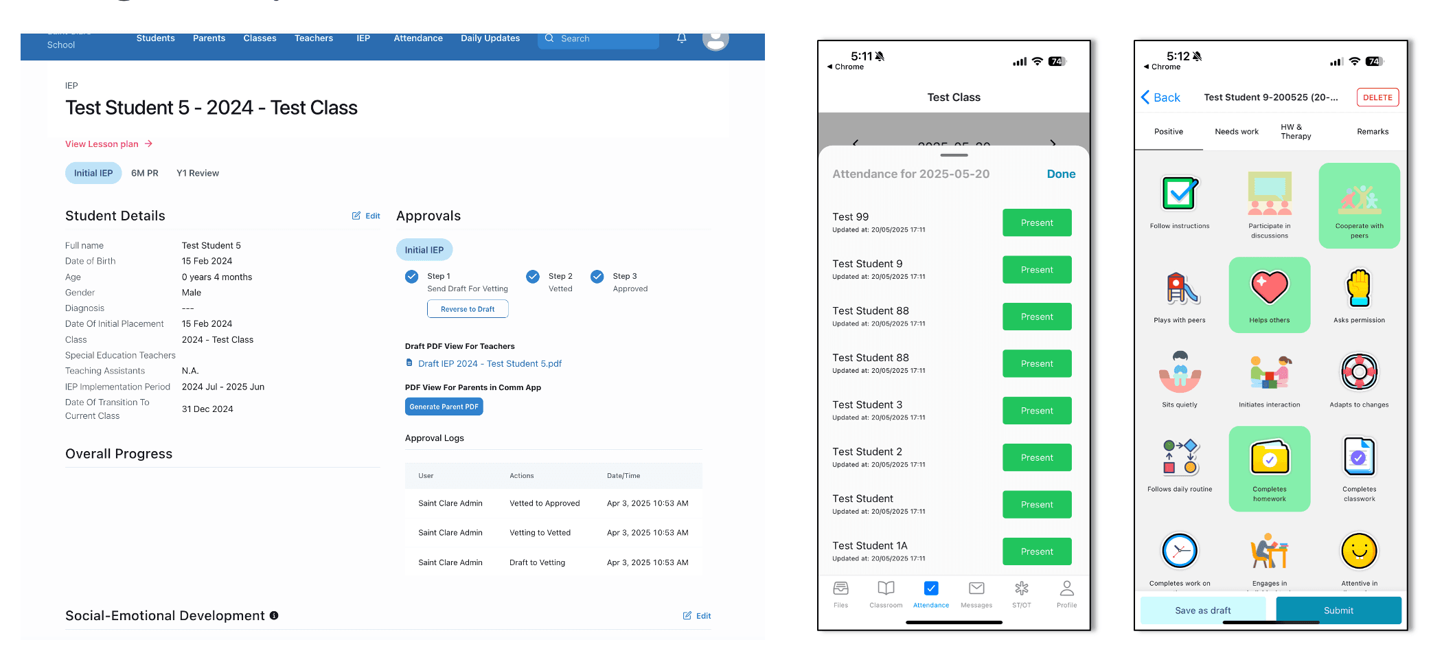 Saint Clare learning management system across web and mobile